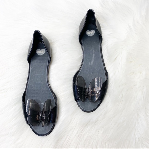 Melissa Shoes - Melissa Butterfly Peep Toe Jelly Flats
